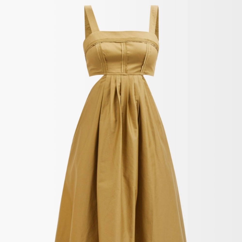 Aje Frequency Cut Out Dress (Olive)